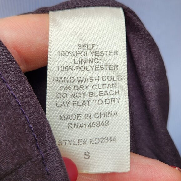 Everly Dark Purple Midi Dress Multicolor Floral Print Open-Back Lace-Up Neck - Picture 13 of 13